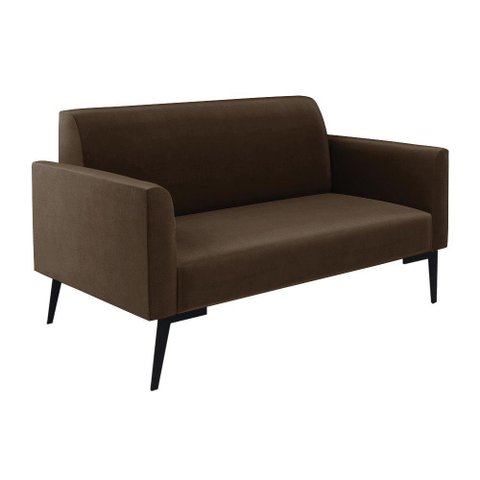 Sofá Namoradeira Pés Villach Marisa Suede D03 - D\'rossi Cor Marrom