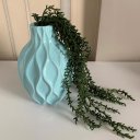 Ver imagem 4 de Vaso verde claro de cerâmica trabalhado decorativo