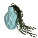 Ver imagem 1 de Vaso verde claro de cerâmica trabalhado decorativo