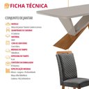 Ver imagem 2 de Mesa de Jantar Yasmin 180cm Tampo MDF Vidro Canto Copo com 6 Cadeiras Lorena