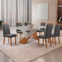 Ver imagem 7 de Mesa de Jantar Yasmin 180cm Tampo MDF Vidro Canto Copo com 6 Cadeiras Lorena