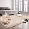 Tapete de Sala Grande Felpudo Luxo Macio ( Peludo) 200x140cm Nude Casen - 3
