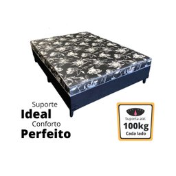 Cama Box Casal Conjugado Ortopédico Pérola Negra 138x188x53 - 2