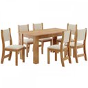 Ver imagem 2 de Mesa de Jantar 6 Lugares Isis Mel/nude - Viero Móveis