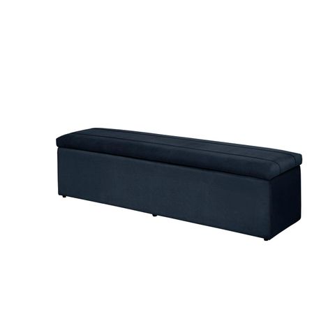 Calçadeira Baú 120 cm Suede Azul Marinho