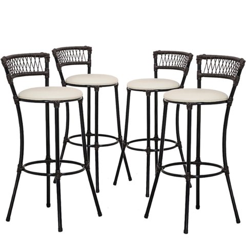 Kit 4 Banquetas Alta Forts Em Fio De Fibra Fibra Para Bancada, Área Gourmet, Lanchonete, Restaurante