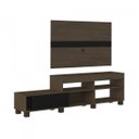 Ver imagem 3 de Sala de Estar Completa com Rack, Painel e Mesa de Centro Requinte Espresso Móveis