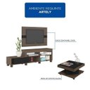 Ver imagem 2 de Sala de Estar Completa com Rack, Painel e Mesa de Centro Requinte Espresso Móveis