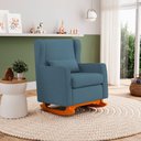 Ver imagem 7 de Poltrona de Amamentação e Descanso Zoe com Base Balanço Linho Denim - Desk Design