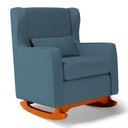 Ver imagem 1 de Poltrona de Amamentação e Descanso Zoe com Base Balanço Linho Denim - Desk Design