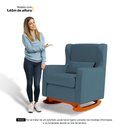 Ver imagem 3 de Poltrona de Amamentação e Descanso Zoe com Base Balanço Linho Denim - Desk Design