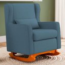 Ver imagem 2 de Poltrona de Amamentação e Descanso Zoe com Base Balanço Linho Denim - Desk Design