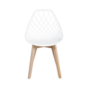 Ver imagem 3 de Conjunto Mesa de Jantar Chanfrada Preta Eames 90cm com 4 Cadeiras Branca Kaila Wood - La Mobilia