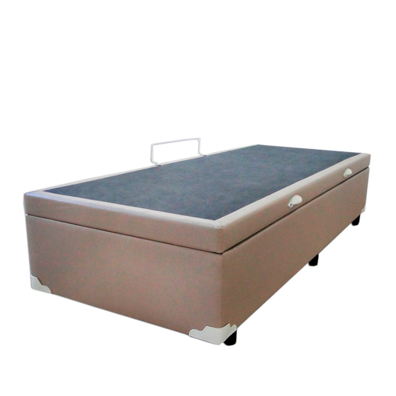 Cama Box Baú Solteiro 78 X 188 - Sintético Bege - 2