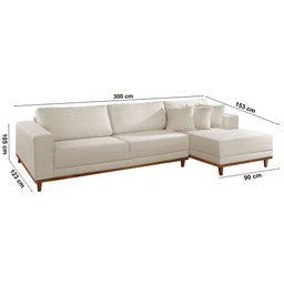 Sofá Cronos 03 Metros Chaise Lado Direito Meu Sofá Online - 3