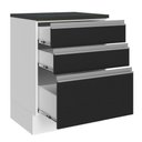 Ver imagem 5 de Balcão Armário de Cozinha 100% MDF 60 cm 3 Gavetas Branco/Preto Acordes Madesa