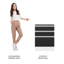 Ver imagem 4 de Balcão Armário de Cozinha 100% MDF 60 cm 3 Gavetas Branco/Preto Acordes Madesa