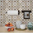 Ver imagem 2 de Papel de Parede Azulejo em Tons Marrons - 3,30x0,50m