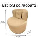 Ver imagem 6 de Poltrona Decorativa Orgânica Sala Recepção Suede Capuccino + Brinde