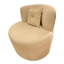 Ver imagem 1 de Poltrona Decorativa Orgânica Sala Recepção Suede Capuccino + Brinde
