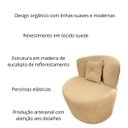Ver imagem 3 de Poltrona Decorativa Orgânica Sala Recepção Suede Capuccino + Brinde