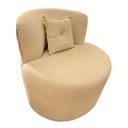 Ver imagem 4 de Poltrona Decorativa Orgânica Sala Recepção Suede Capuccino + Brinde