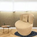 Ver imagem 2 de Poltrona Decorativa Orgânica Sala Recepção Suede Capuccino + Brinde