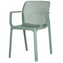 Ver imagem 1 de Kit 4 Cadeiras com Braços Empilhavel Inmetro Sardenha Vega Fratini Polipropileno Verde Aloe