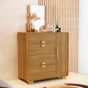 Ver imagem 2 de Cômoda para Quarto 93cm com Espelho Ilha Bela Nature - Vila Rica