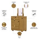 Ver imagem 3 de Cômoda para Quarto 93cm com Espelho Ilha Bela Nature - Vila Rica