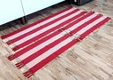 Ver imagem 1 de Kit Tapete de Cozinha 3 Peças:Vermelho Listrado