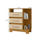 Ver imagem 3 de Cômoda para Quarto 3 Gavetas 72cm com Nicho e Pés Saint Bege/Carvalho Americano/Off White