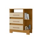 Ver imagem 2 de Cômoda para Quarto 3 Gavetas 72cm com Nicho e Pés Saint Bege/Carvalho Americano/Off White