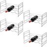 Kit 4 Mini Adegas Rack Porta 32 Garrafas De Vinho Empilhável Em Aço Cromado - 1