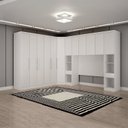 Ver imagem 7 de Guarda-Roupa Casal 12 Portas 7 Peças Modulado Cairo Branco/Neve