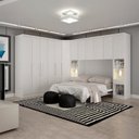 Ver imagem 1 de Guarda-Roupa Casal 12 Portas 7 Peças Modulado Cairo Branco/Neve