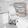 Cadeira Escritório Diretor Mesh Encosto de Cabeça Branco + E-book - 2