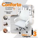 Ver imagem 3 de Cadeira Escritório Diretor Mesh Encosto de Cabeça Branco + E-book