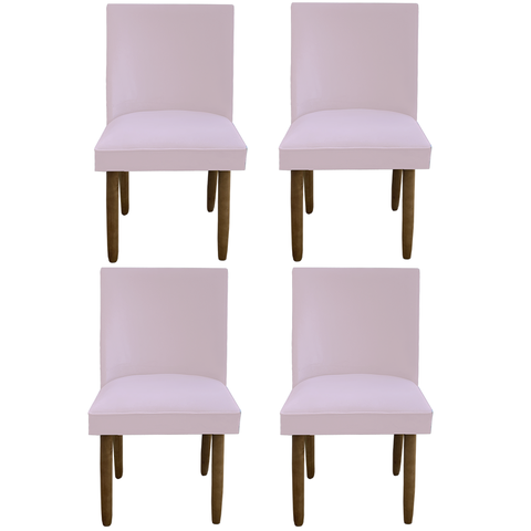 Kit 04 Cadeiras Para Sala De Jantar Tóquio Pés palito Suede Rosa Bebê - D'Classe Decor