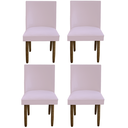 Ver imagem 1 de Kit 04 Cadeiras Para Sala De Jantar Tóquio Pés palito Suede Rosa Bebê - D'Classe Decor