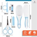 Ver imagem 2 de Kit Higiene Cuidados Saúde Bebê Escova Tesoura Pente 6 Pçs Azul