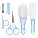 Ver imagem 1 de Kit Higiene Cuidados Saúde Bebê Escova Tesoura Pente 6 Pçs Azul