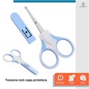 Ver imagem 3 de Kit Higiene Cuidados Saúde Bebê Escova Tesoura Pente 6 Pçs Azul