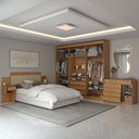 Ver imagem 2 de Quarto Completo Casal Aconchego 7 Portas 11 Gavetas Cinamomo - Panorama Móveis