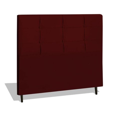 Cabeceira Estofada Box Casal Queen Size Encosto para Cama Hylux 164x126 Cm Marsala