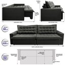 Ver imagem 2 de Sofá Sem Caixa Retrátil Reclinável 2,35m Cama inBox França Velusoft Cinza