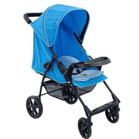 Carrinho de Bebê Passeio Galzerano Romano de 0 Meses até 15kg preto e Azul
