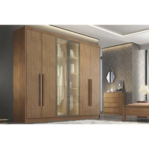 Guarda Roupa Casal Linea 6 Portas 8GAVS Cumaru N. Horizonte