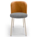 Ver imagem 3 de Kit 2 Cadeiras Sala de Jantar Estofada Gavi Arena L02 Couríssimo Whisky Pied Poule - Lyam Decor