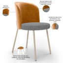 Ver imagem 4 de Kit 2 Cadeiras Sala de Jantar Estofada Gavi Arena L02 Couríssimo Whisky Pied Poule - Lyam Decor